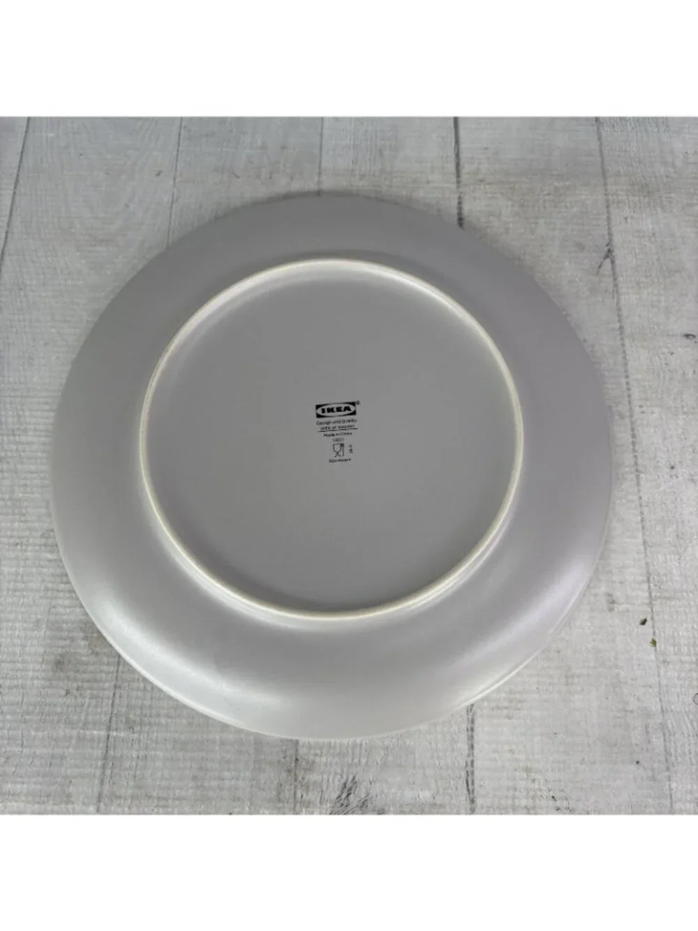 Ikea of Sweden 12011 Solid Gray Matte Round Stoneware 10.25